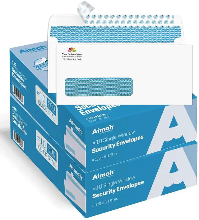 Main image of #10 Custom Envelopes with Logo, Personalized Window Envelopes 1000ct | Single Left Window envelopes, Custom Envelopes with Logo, Personalized Envelopes, Logo/address Customization (7-35210)