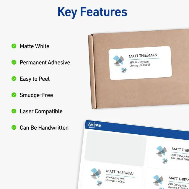 Alt view image 2 of 7 - ® Waterproof Labels with UltraHold® Permanent Adhesive, 2" x 4", 500 Labels for Laser Printers (5523)