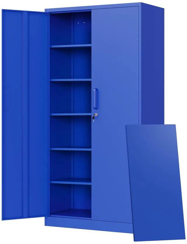 Main image of Metal Garage Storage Cabinets with Lock Door and Adjustable Shelves, Steel Tool Cabinets for Home,Office,Warehouse Organisieren (Blue)