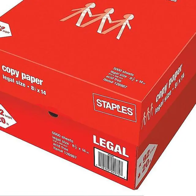 Alt view image 3 of 5 - Copy Paper, 8.5x14 Inch, 20 lb., 92 Brightness, 500/Ream, 10 Reams | Legal-size multipurpose paper for office, school & home printing and copying needs