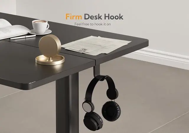 Alt view image 7 of 7 - Adjustable Standing Desk with Keyboard Tray 48 x 24 Inches Black | Waterproof splice tabletop, 23.6 x 11.8 inch slide-out tray, 28.3 to 46.5 inch electric height with 4 presets