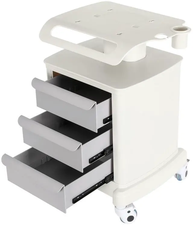 Main image of Medical Cart 4-Tier Mobile Ultrasound Cart Beauty Salon Storage Trolley | 110Lbs Load, ABS Material, Medical Rolling Carts with Wheels and Drawers, For Lab Hospital Office Bedroom Dental Clinic