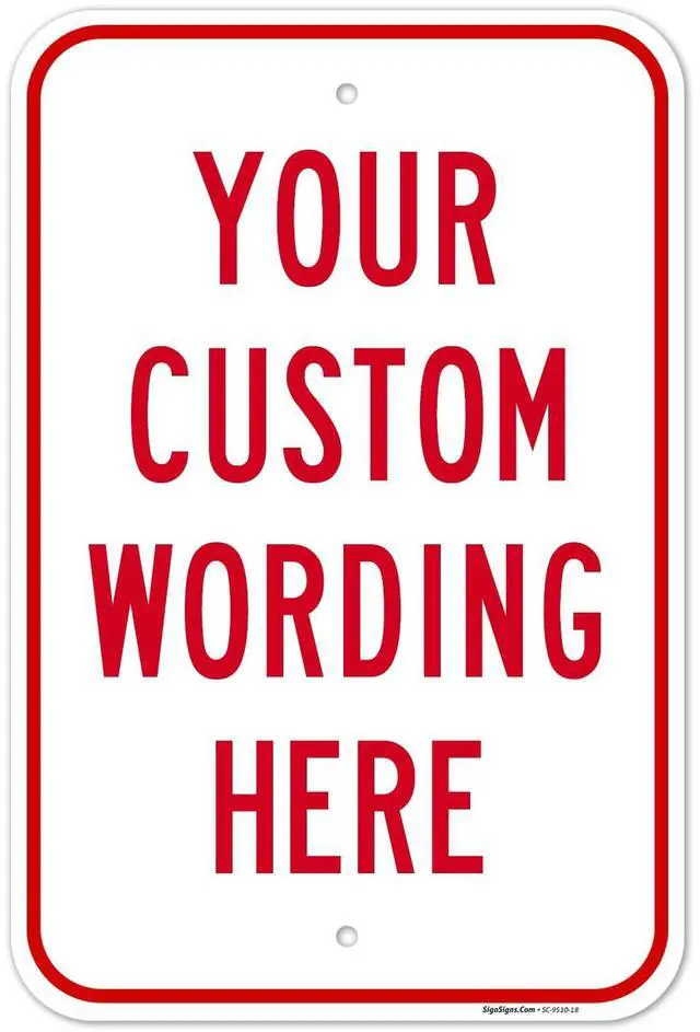 Main image of Custom Sign, Personalized Metal Signs, Customize for Office, Business, | Workplace, office, Home, Delivery Signs, Outline Black, 12x18