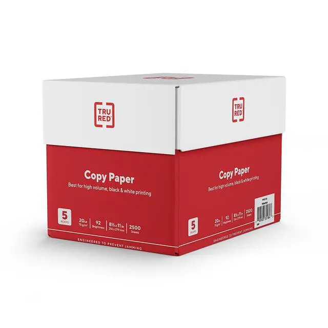 Alt view image 3 of 7 - TRU RED Copy Paper, 8.5x11 Inch, 92 Brightness, 20 lb., 500 Sheets/Ream | Matte finish white paper for everyday printing, copying, and office documents