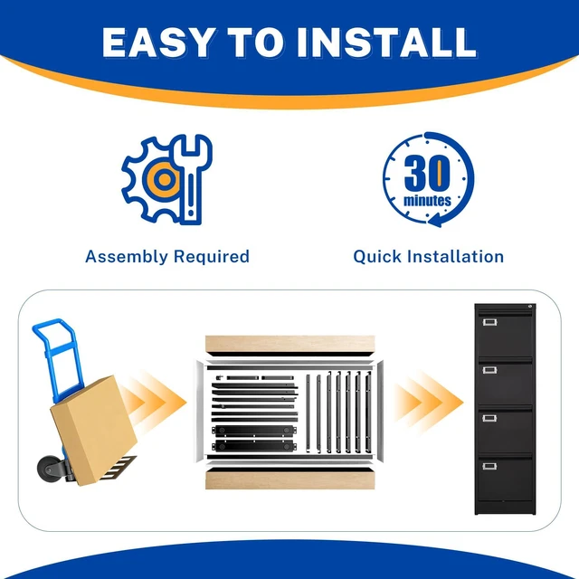 Alt view image 7 of 7 - 4 Drawer File Cabinet with Lock Metal Vertical File Cabinet Office Home Vertical File Cabinet for A4 Legal/Letter Size Narrow File Cabinet Locked,Assembly Required