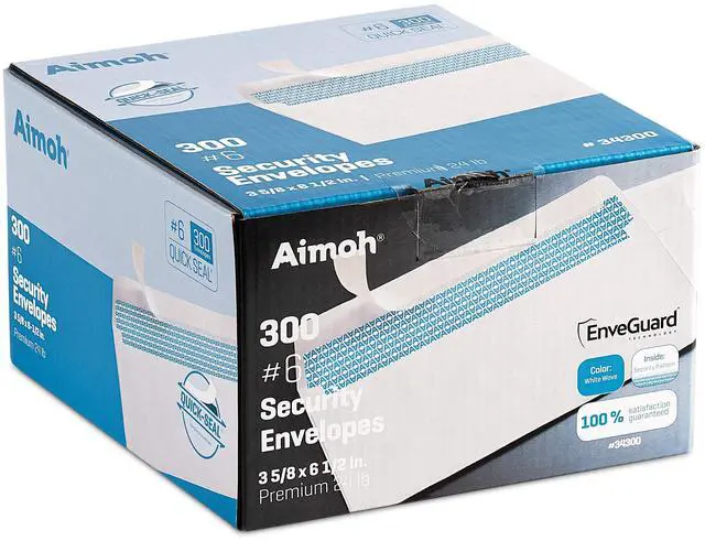 Main image of #6 3/4 Small Envelopes Self Seal Security Envelopes No Window 1800Ct | No Window, EnveGuard, Security Tint, 3-5/8 x 6-1/2 In, 24 lb Paper, White, 1800 Count, Quick-Seal Closure (34300)