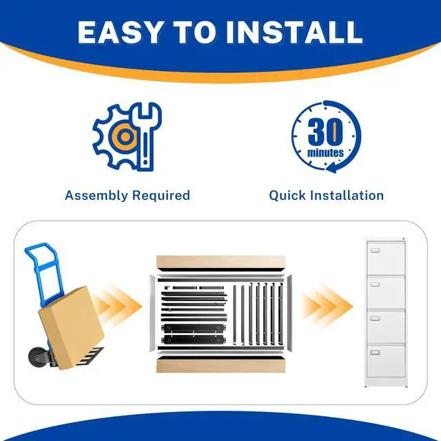 Alt view image 4 of 7 - 4 Drawer File Cabinet with Lock Metal Vertical File Storage Cabinet Office Home Steel Vertical File Cabinet for A4 Legal/Letter Size Narrow File Cabinet Locked,Assembly Required