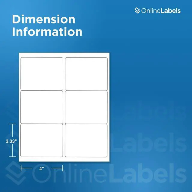 Alt view image 3 of 7 - OnlineLabels 4" x 3.33" Labels - White Matte - Inkjet/Laser - 250 Sheets | Permanent Adhesive, Blank Rectangle Labels, Inkjet and Laser Compatible, Ideal for Shipping, Wine Bottles, & Pallets