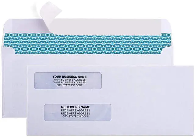 Main image of #8 Check Envelopes, Double Window Self-Seal Security Envelopes 2500ct | Double Window, Security Tint, Self-Seal Closure, 3-5/8 x 8-11/16 in, Business Check Compatible, 2500 Count (30180)