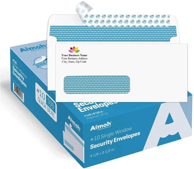 Alt view image 5 of 6 - #10 Custom Envelopes with Logo, Personalized Window Envelopes 1000ct | Single Left Window envelopes, Custom Envelopes with Logo, Personalized Envelopes, Logo/address Customization (7-35210)