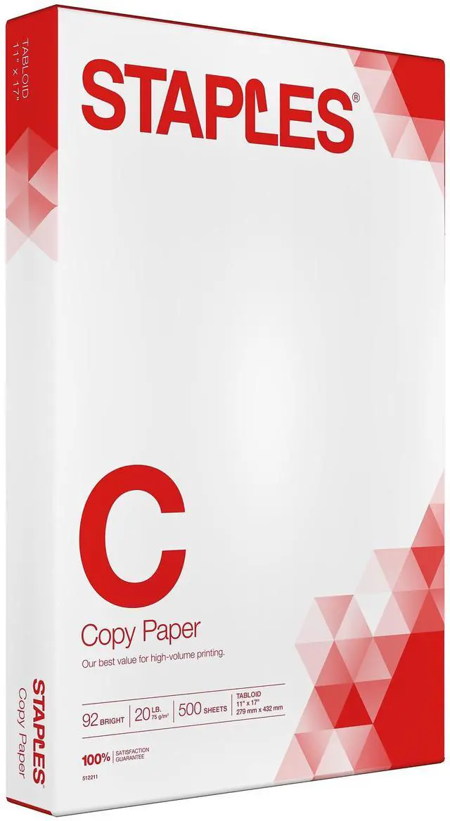 Main image of Copy Paper, 11x17 Inch, 20 lb., 92 Brightness, 500 Sheets/Ream | Ledger-size paper for office, school & home. Smooth finish for copiers and printers