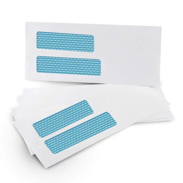 Alt view image 2 of 5 - #10 Double Window Self-Seal Security Envelopes, #10 Envelope 2500ct | Peel and Seal, Security Tint, EnveGuard, Self-Seal Closure, White, 24 LB Paper, 4-1/8 x 9-1/2 in, 2500 Count