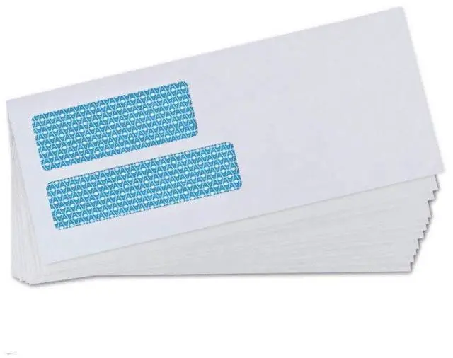 Alt view image 3 of 5 - #10 Double Window Self-Seal Security Envelopes, #10 Envelope 2500ct | Peel and Seal, Security Tint, EnveGuard, Self-Seal Closure, White, 24 LB Paper, 4-1/8 x 9-1/2 in, 2500 Count