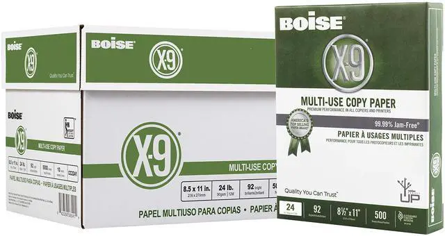 Main image of Boise Paper X-9 Multi-Use Copy Paper - 10 Ream (5000 Sheets) | 8.5" x 11" Letter | 92 Bright White - 24 lb. | CC2241-CTN