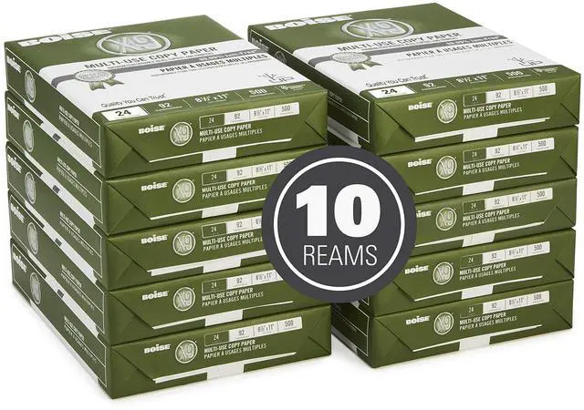 Alt view image 2 of 4 - Boise Paper X-9 Multi-Use Copy Paper - 10 Ream (5000 Sheets) | 8.5" x 11" Letter | 92 Bright White - 24 lb. | CC2241-CTN