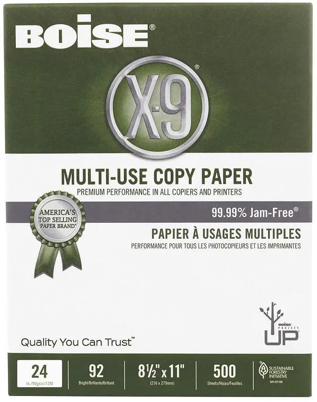 Alt view image 3 of 4 - Boise Paper X-9 Multi-Use Copy Paper - 10 Ream (5000 Sheets) | 8.5" x 11" Letter | 92 Bright White - 24 lb. | CC2241-CTN
