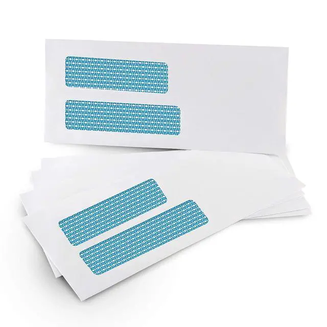 Alt view image 2 of 6 - #9 Double Window Security Envelopes, Self Seal Letter Size, 1000 Ct | for Invoices, Statements & Documents, 24 LB Paper, Quick-Seal Closure, 3-7/8 x 8-7/8 in, White, 1000 Count (30139)