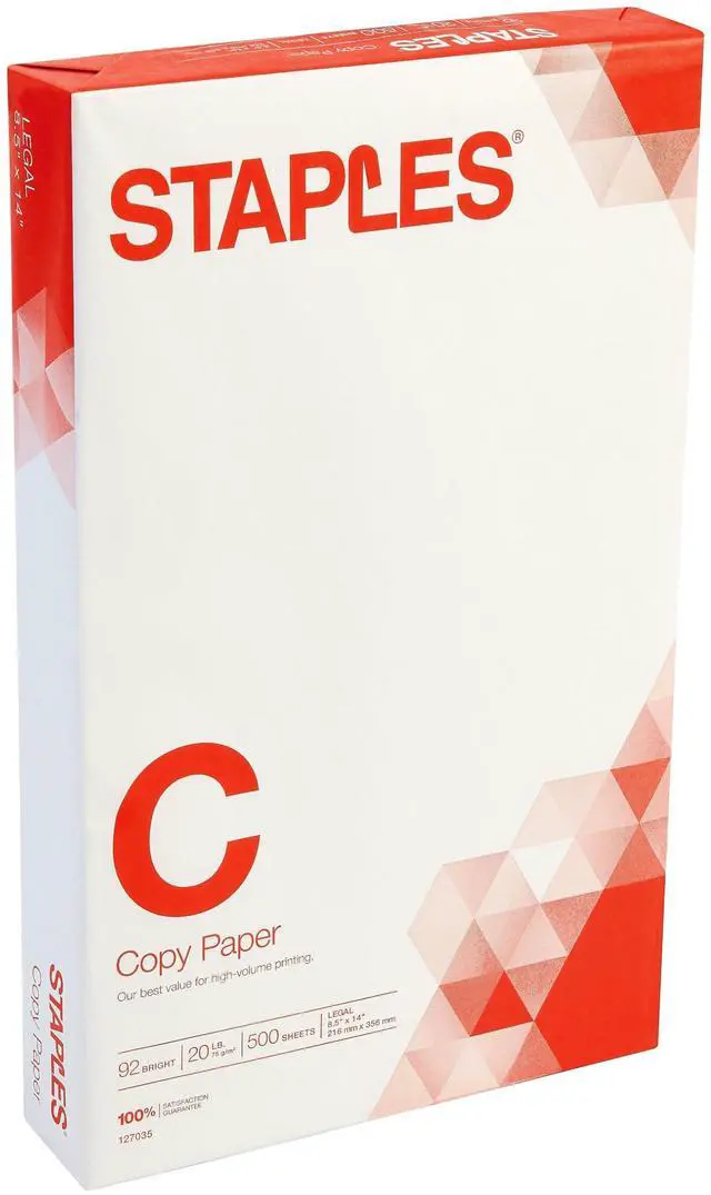 Main image of Copy Paper, 8.5x14 Inch Legal Size, 20 lb., For Office & School | Reliable multipurpose paper sized for printers, copiers, and everyday documents