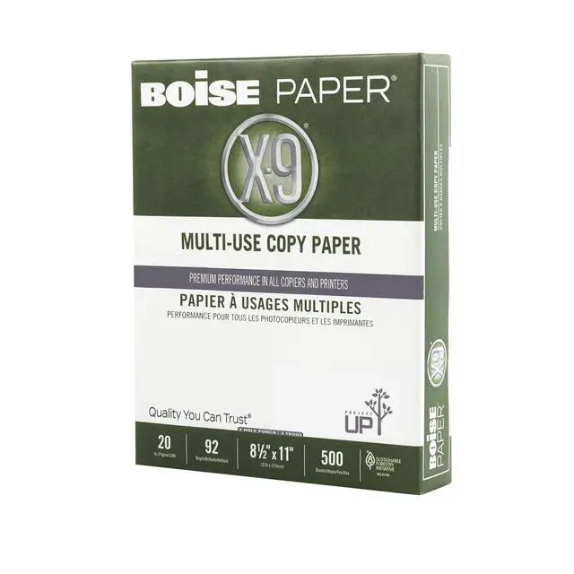Alt view image 3 of 7 - Boise Paper X-9 Multi-Use 3-Hole Punch Copy Paper 10 Ream (5,000 Sheets) | 8.5" x 11" Letter | 92 Bright White - 20 lb. | OX-9001P-CTN