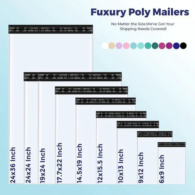 Alt view image 4 of 6 - 500 Pcs 12x15.5" Poly Mailers Sets with 4x6" Thermal Labels | Waterproof Mailing Envelopes & Stickers for Clothing, Strong Adhesive Poly Shipping Postage Bags for Business (White A Box)