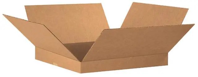 Main image of Flat Corrugated Cardboard Shipping Boxes 10"L x 10"W x 2"H | Single-Wall Small Kraft Boxes for Moving, Packing and Storage (25 Pack)