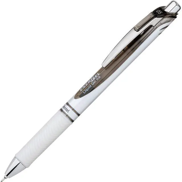 Alt view image 2 of 2 - EnerGel Pearl Deluxe RTX Liquid Gel Pen, 0.5mm, Fine Line, Needle Tip, Black Ink, Box of 12 (BLN75PW-A)