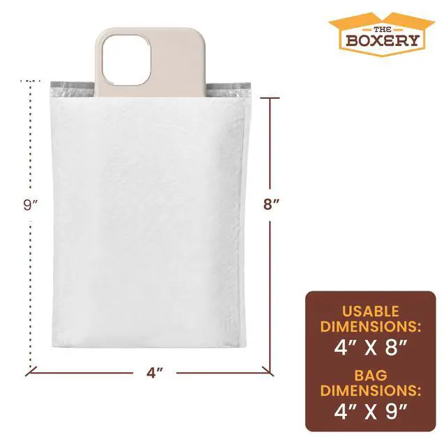 Alt view image 2 of 7 - 4x8" #000 Poly Bubble Mailers 500 Pack, Padded Envelopes, Self Seal, Waterproof Shipping Bags for Shipping & Packaging