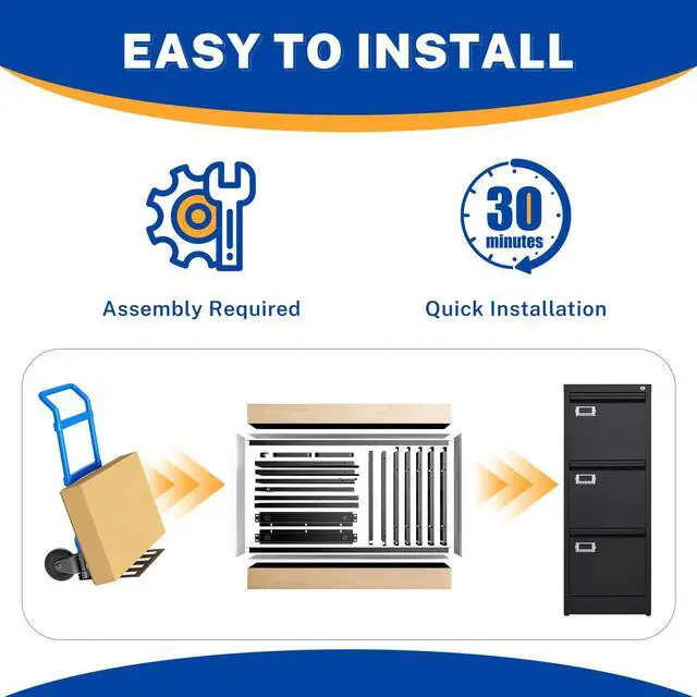 Alt view image 3 of 7 - 3 Drawer File Cabinet with Lock Metal Vertical File Cabinet Office Home Narrow File Cabinet for A4 Legal/Letter Size,Assembly Required (Black, 3 Drawers-Vertical)