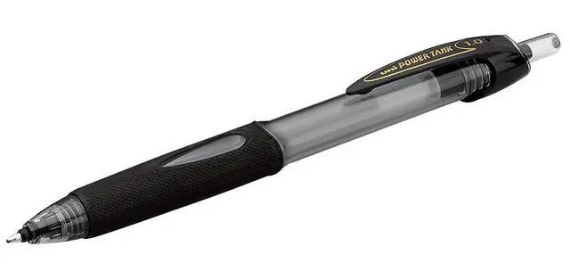 Alt view image 4 of 7 - uniball Power Tank RT Ballpoint Pens, Medium Point (1.0mm), Black, 12 Pack | Pressurized cartridge writes at odd angles, in cold or wet conditions, textured rubber grip, fraud-resistant uni Super Ink