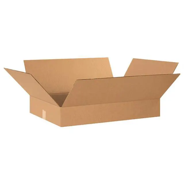 Alt view image 2 of 6 - Flat Corrugated Cardboard Shipping Boxes 20"L x 20"W x 4"H | Single-Wall Medium Kraft Boxes for Moving, Packing and Storage (10 Pack)