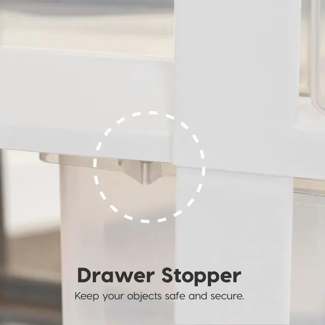 Alt view image 5 of 7 - 10-Drawer Rolling Storage Cart, White/Clear | Keep classroom supplies, teacher essentials, craft materials, and learning tools organized with easy-access drawers