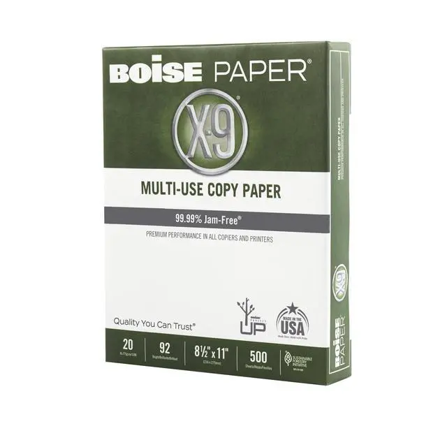 Alt view image 3 of 7 - Boise X-9 Multiuse Copy Paper, Letter Size Paper, 20-Lb, Ream of 500 Sheets, Case of 5 Reams