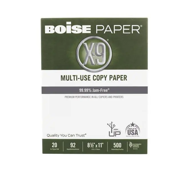 Alt view image 4 of 7 - Boise X-9 Multiuse Copy Paper, Letter Size Paper, 20-Lb, Ream of 500 Sheets, Case of 5 Reams