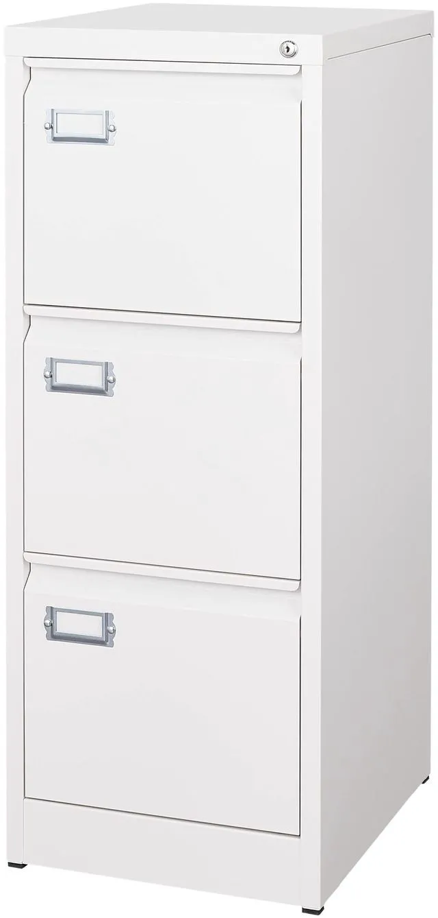 Main image of 3 Drawer File Cabinet with Lock Metal Vertical File Storage Cabinet Office Home Steel Vertical File Cabinet for A4 Legal/Letter Size Narrow File Cabinet Locked,Assembly Required