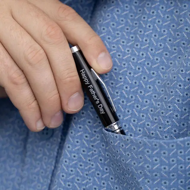 Alt view image 6 of 7 - Cross Coventry Personalized Ballpoint Pen in Black Lacquer with Chrome Trim | Engraved Pen for Graduation, Retirement, New Job, or Corporate Recognition