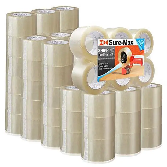 Alt view image 2 of 2 - 72 Rolls Extra-Wide Shipping & Packing Tape (3" x 110 yard/330' Each) - Moving & Adhesive Carton Sealing - 2.0mil Clear