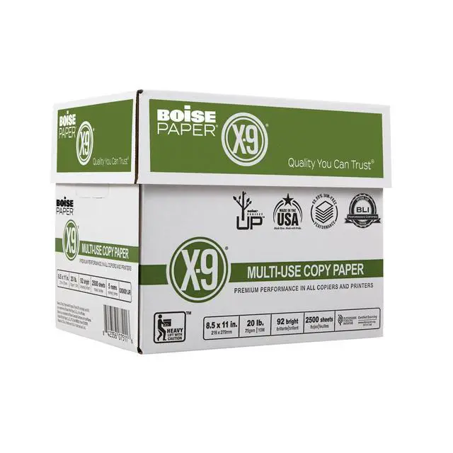 Alt view image 5 of 7 - Boise X-9 Multiuse Copy Paper, Letter Size Paper, 20-Lb, Ream of 500 Sheets, Case of 5 Reams