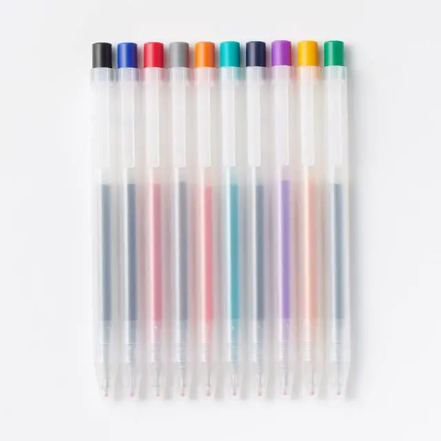 Alt view image 2 of 3 - Smooth Gel Knock Type Pen 0.5mm 10 Colors Set (Japan import)