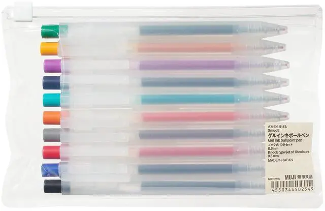 Main image of Smooth Gel Knock Type Pen 0.5mm 10 Colors Set (Japan import)