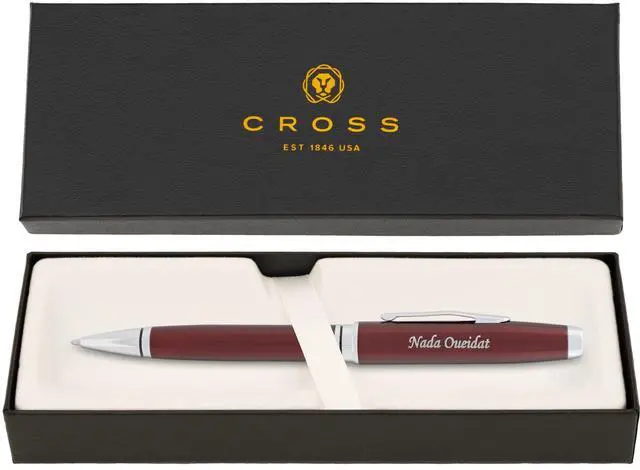 Main image of Cross Coventry Personalized Ballpoint Pen in Red Lacquer with Chrome Trim | Engraved Pen for Graduation, New Job, Career Advancement, Birthdays
