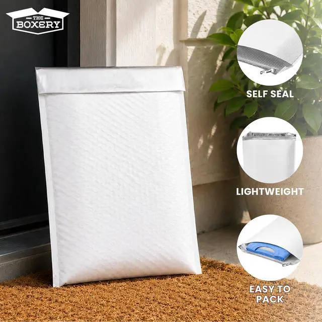 Alt view image 3 of 7 - 6x10" #0 Poly Bubble Mailers 250 Pack, Padded Envelopes, Self Seal, Waterproof Shipping Bags for Shipping & Packaging