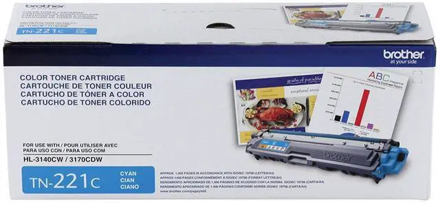 Alt view image 2 of 7 - Genuine TN221C, TN221M, TN221Y Color Laser Cyan, Magenta and Yellow Toner Cartridge Set
