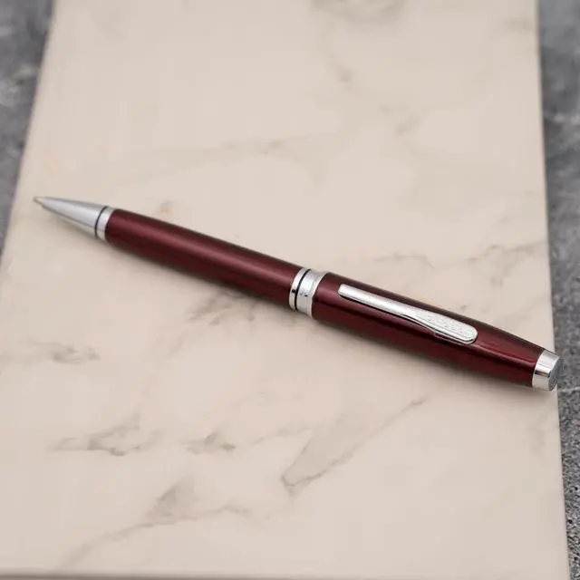 Alt view image 3 of 7 - Cross Coventry Personalized Ballpoint Pen in Red Lacquer with Chrome Trim | Engraved Pen for Graduation, New Job, Career Advancement, Birthdays