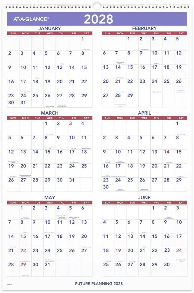 Alt view image 5 of 5 - 2027 Wall Calendar, Monthly, 508 x 762 Mm Planner, Ruled Daily Blocks, PM42827