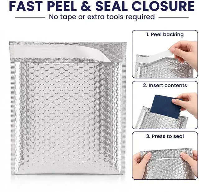 Alt view image 4 of 6 - Waterproof Self-Seal Insulated Foil Thermal Bubble Mailers 18x23, 100-Pack | Ideal for meal kits, frozen goods & bulk perishables. Tear-resistant metallic lining protects temperature-sensitive items