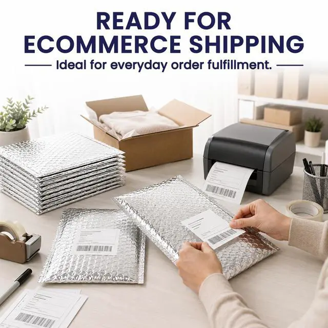 Alt view image 6 of 7 - Waterproof Self-Seal Insulated Foil Thermal Bubble Mailers 20x23, 100-Pack | Ideal for meal kits, frozen goods & bulk perishables. Tear-resistant metallic lining protects temperature-sensitive items