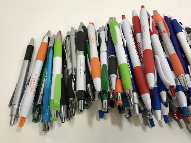 Alt view image 2 of 2 - 175 Lot Misprint Ink Pens, Ball Point, Plastic, Retractable