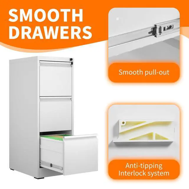Alt view image 5 of 6 - Metal File Cabinet with Drawer Heavy Duty Locking File Cabinets | Home Office Steel Filing Cabinet Vertical File Cabinets for Legal/Letter Size File,Assembly Required