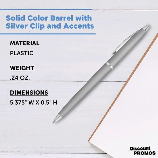 Alt view image 4 of 6 - Personalized Langham Ballpoint Pens, Set of 10 by - Black Ink, Great for Office, Business, Tradeshows - Silver