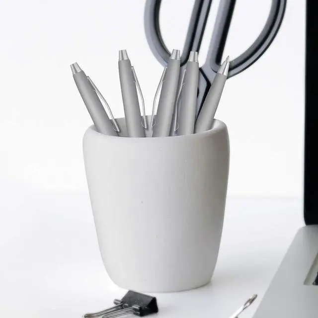 Alt view image 6 of 6 - Personalized Langham Ballpoint Pens, Set of 10 by - Black Ink, Great for Office, Business, Tradeshows - Silver